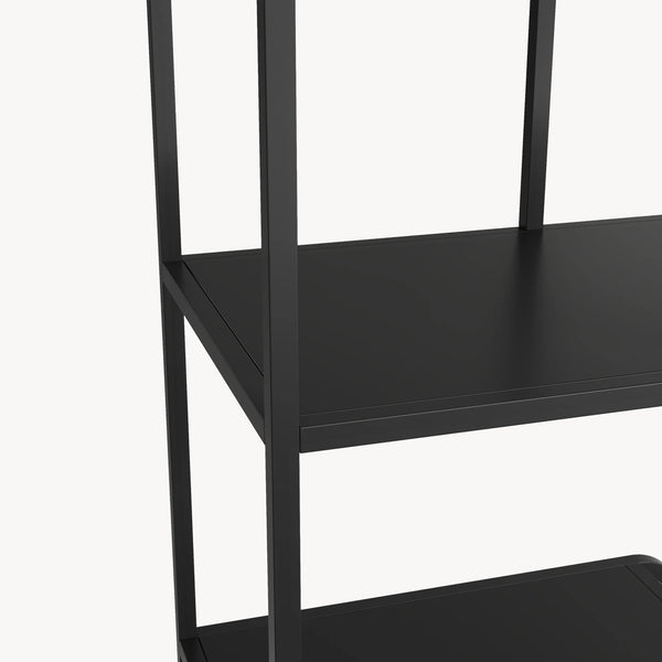 Bokhylla Færder stål 145x76x33 cm svart [en.casa]