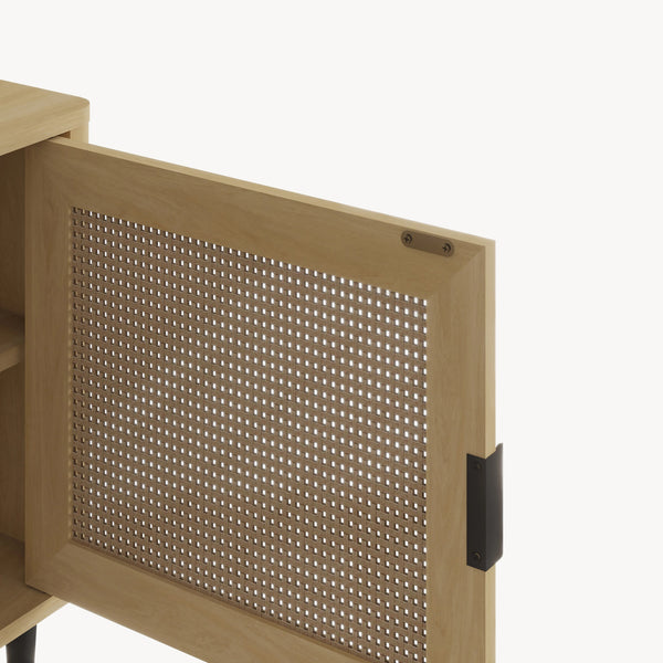 TV-bänk Lukhomso 152x40x54 cm Eklook/Rattanlook [en.casa]
