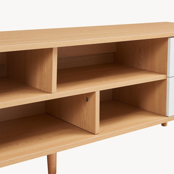 TV-bänk Bordkak 140x30x45 cm Eklook/Vit [en.casa]