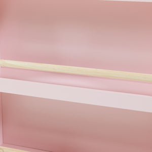 Barnbokhylla Virer 78x60x18 cm Rosa [en.casa]
