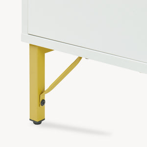 Soffbord Reyri 80x45x42 cm Vit/Guldfärgad
