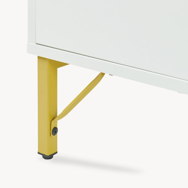 Soffbord Reyri 80x45x42 cm Vit/Guldfärgad