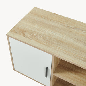 TV-bänk Kenta 120x39x52 cm Sonoma-eklook/Vit [en.casa]