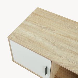 Soffbord Kenta 80x45x40 cm Sonoma-eklook/Vit [en.casa]