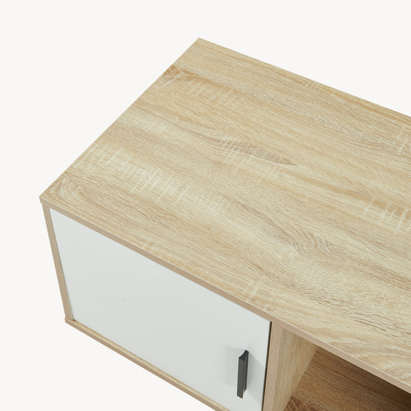 Soffbord Kenta 80x45x40 cm Sonoma-eklook/Vit [en.casa]