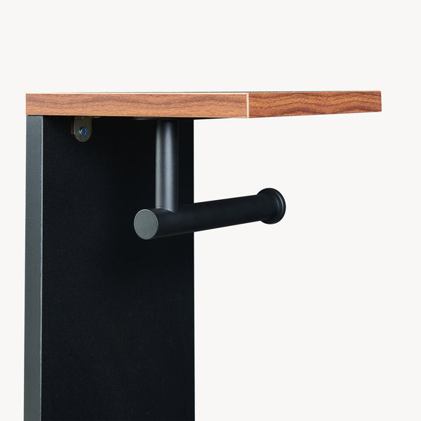 Toalettpappershållare Trond 60x40x16 cm Svart/Valnötutseende [en.casa]