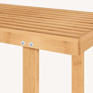 Bänk Aarela 91x41x38 cm Bambus [en.casa]