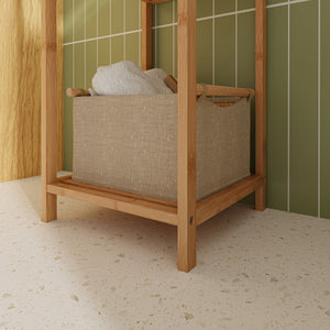 Badhylla Anun 128x30x30 cm Bambus Natur [en.casa]