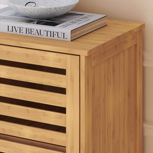 Sidobord Hakseri 2-del. 87x99x33 cm Bambus Natur [en.casa]