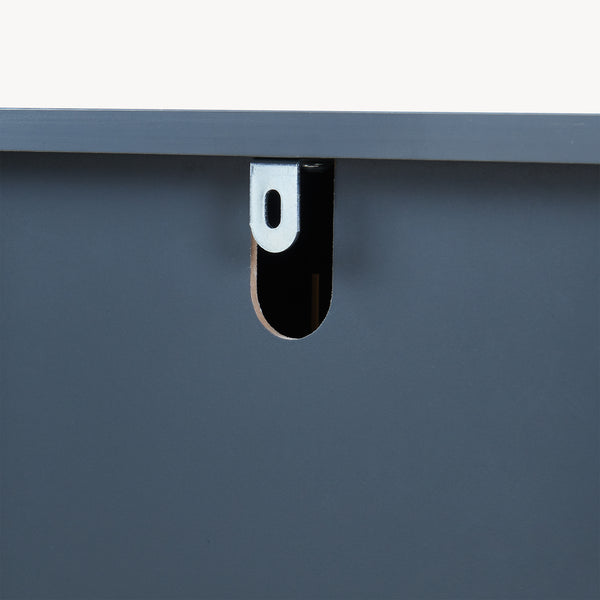 Spegelsskåp Svanes 58x56x13 cm Mörkgrå/Natur [en.casa]