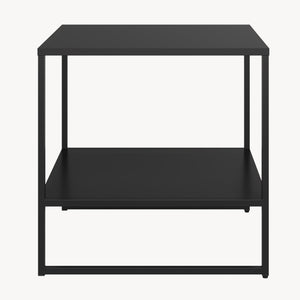 Sidobord Salsnes 53x51x51 cm med hylla Stål Svart [en.casa]