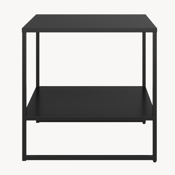 Sidobord Salsnes 53x51x51 cm med hylla Stål Svart [en.casa]