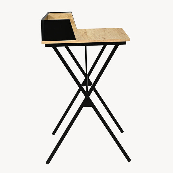 Skrivbord Kappespoo 84x80x50 cm Svart/Eklook [en.casa]