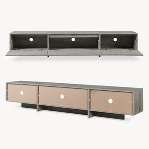 TV-bänk Kapipimso med 3 klaffar 194x31x37 cm eklook, grå [en.casa]