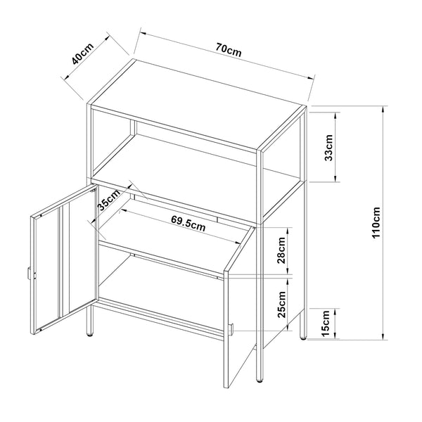 Arkivskåp Hailuoto ljusgrå i olika storlekar [en.casa]