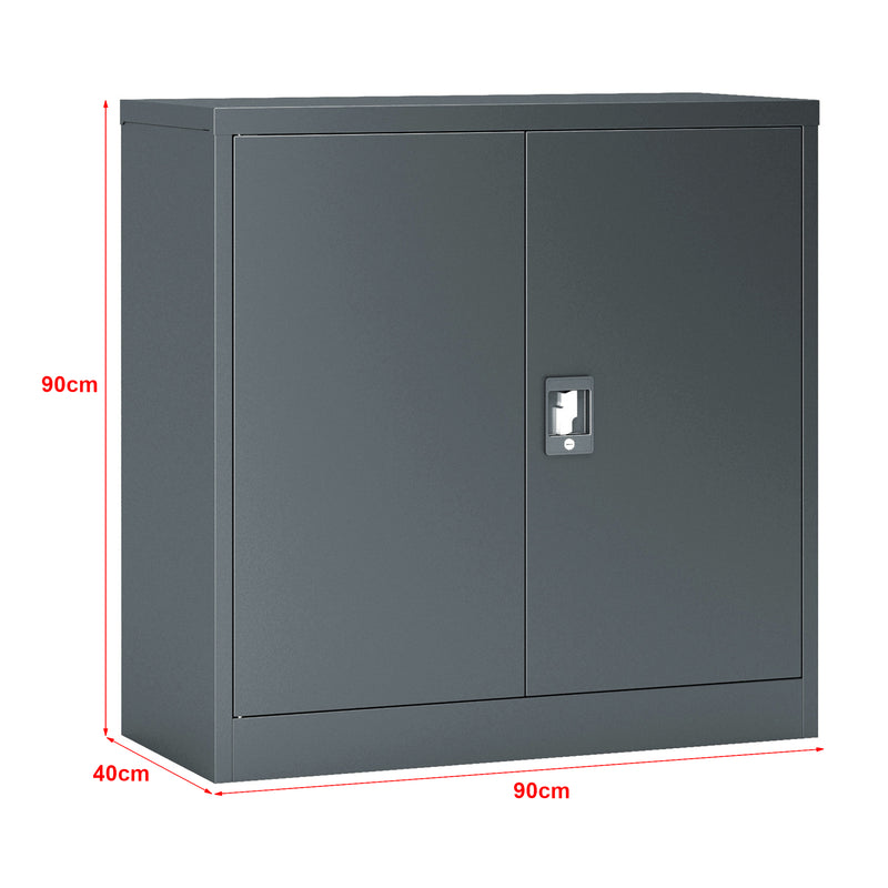 Måttskiss Metallskåp Molise kontorsskåp stål 90x40x90 cm [en.casa] välj modell
