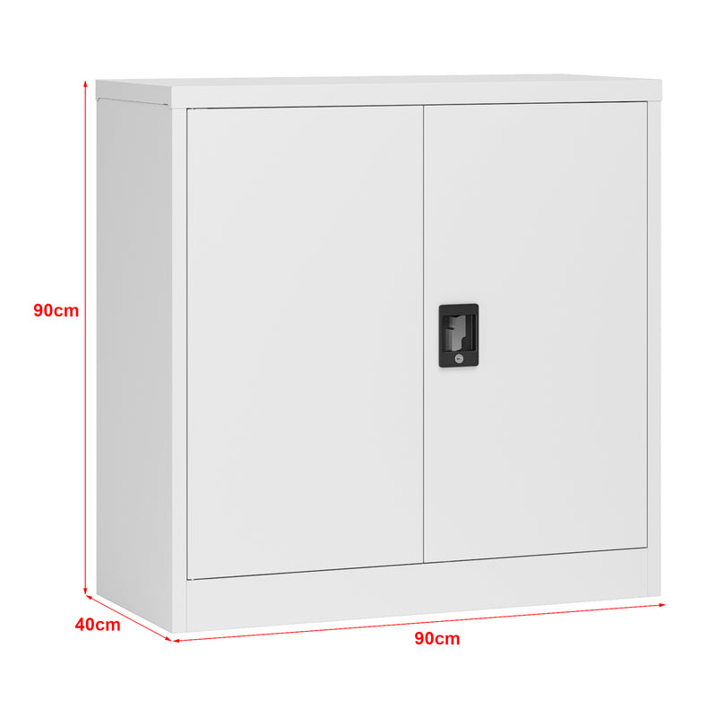 Måttskiss Metallskåp Molise kontorsskåp stål 90x40x90 cm [en.casa] välj modell