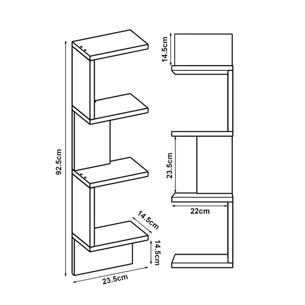Väggmonterad hylla Omn 2-pack 93x24x15 cm [en.casa]