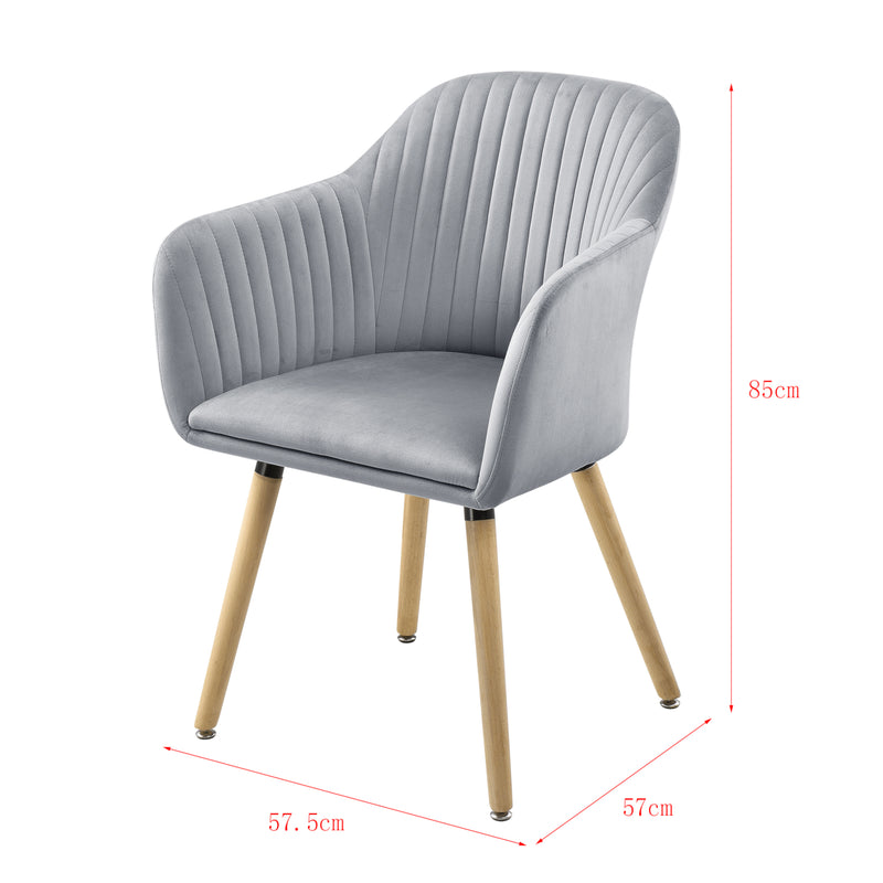 Måttskiss Stol Dover med armstöd [en.casa] välj modell