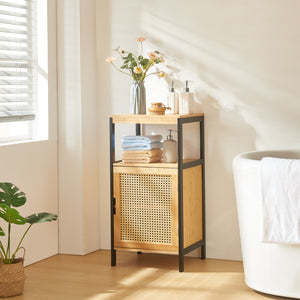 Badrumsskåp Tervola 80x40x35cm bambu svart [en.casa] - premiumXL