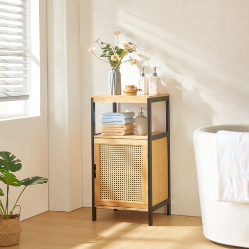 Badrumsskåp Tervola 80x40x35cm bambu svart [en.casa] - premiumXL