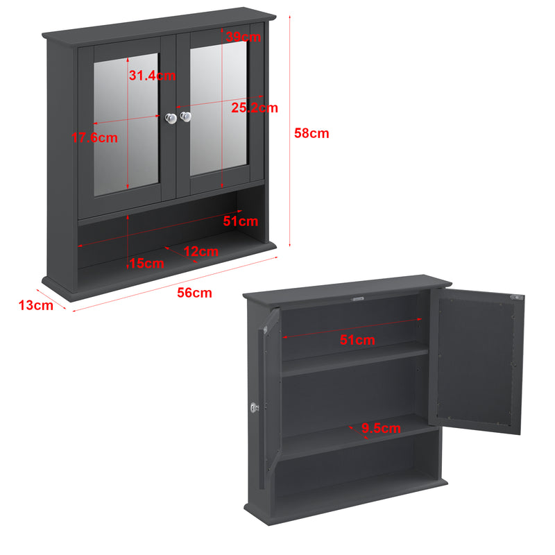 Måttskiss Badrumsskåp Linz 58x56x13cm [en.casa] välj modell