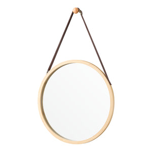Bambu väggspegel Bykle rund 38 cm [en.casa] - premiumXL