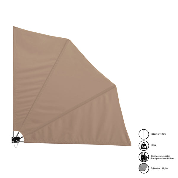 Väggmonterad markis Ragusa sidomarkis till balkong 160x160cm väderbeständig UV skydd [casa.pro] välj modell