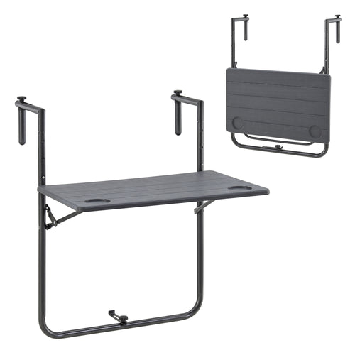 Vägghängd bord Badolato 83,5x60x60 cm Fyrkantig Mörkgrå [en.casa] - premiumXL