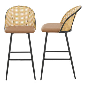 Barstolar Gausdal 2-pack Brun / Svart [en.casa] - premiumXL