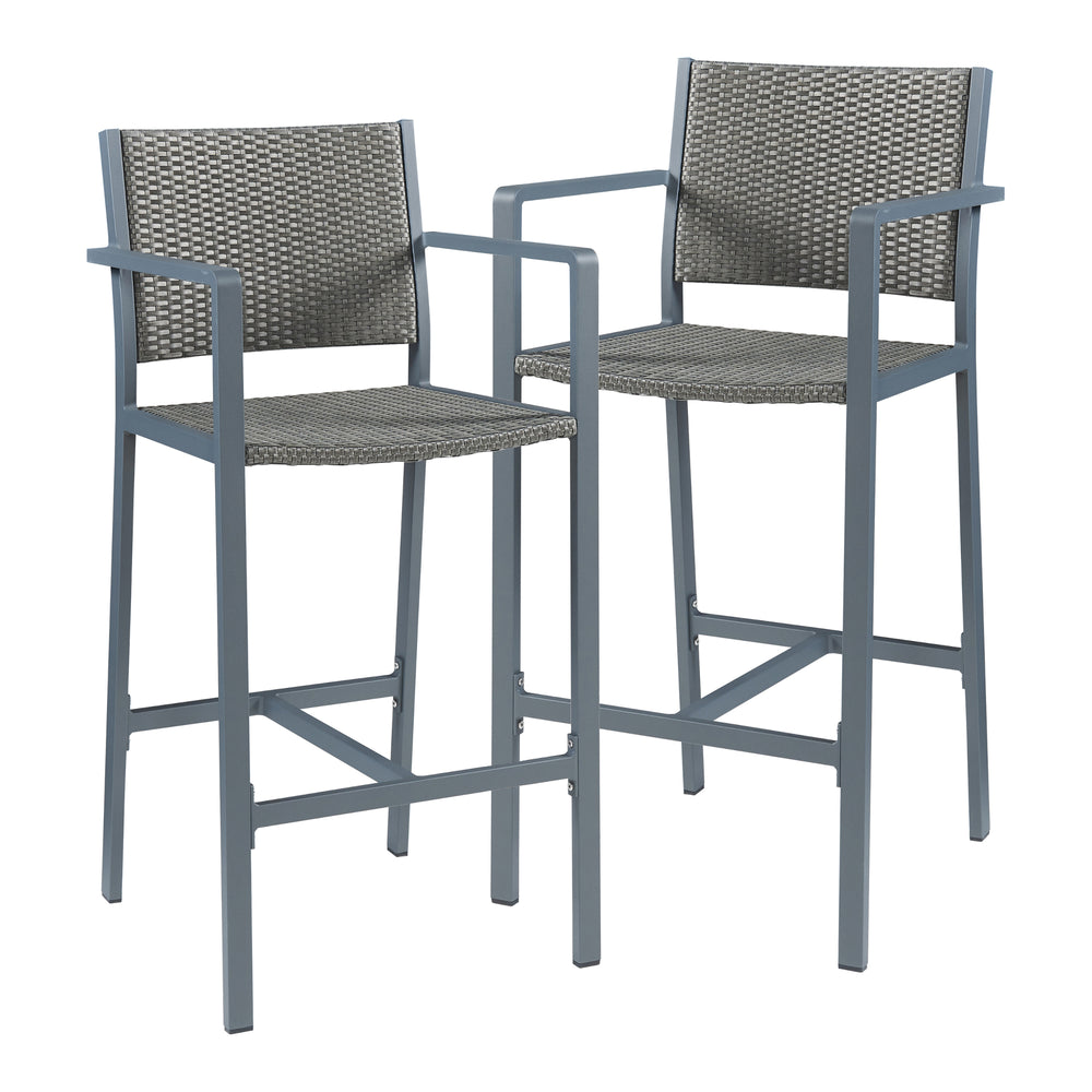 Outdoor - Barstol 2-set Avise Aluminium Mörkgrå [casa.pro] - premiumXL