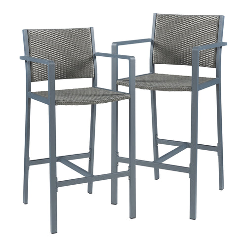 Outdoor - Barstol 2-set Avise Aluminium Mörkgrå [casa.pro] - premiumXL
