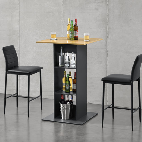 Barbord Visby 110x70x70 cm med 3 hyllfack en.casa - premiumXL