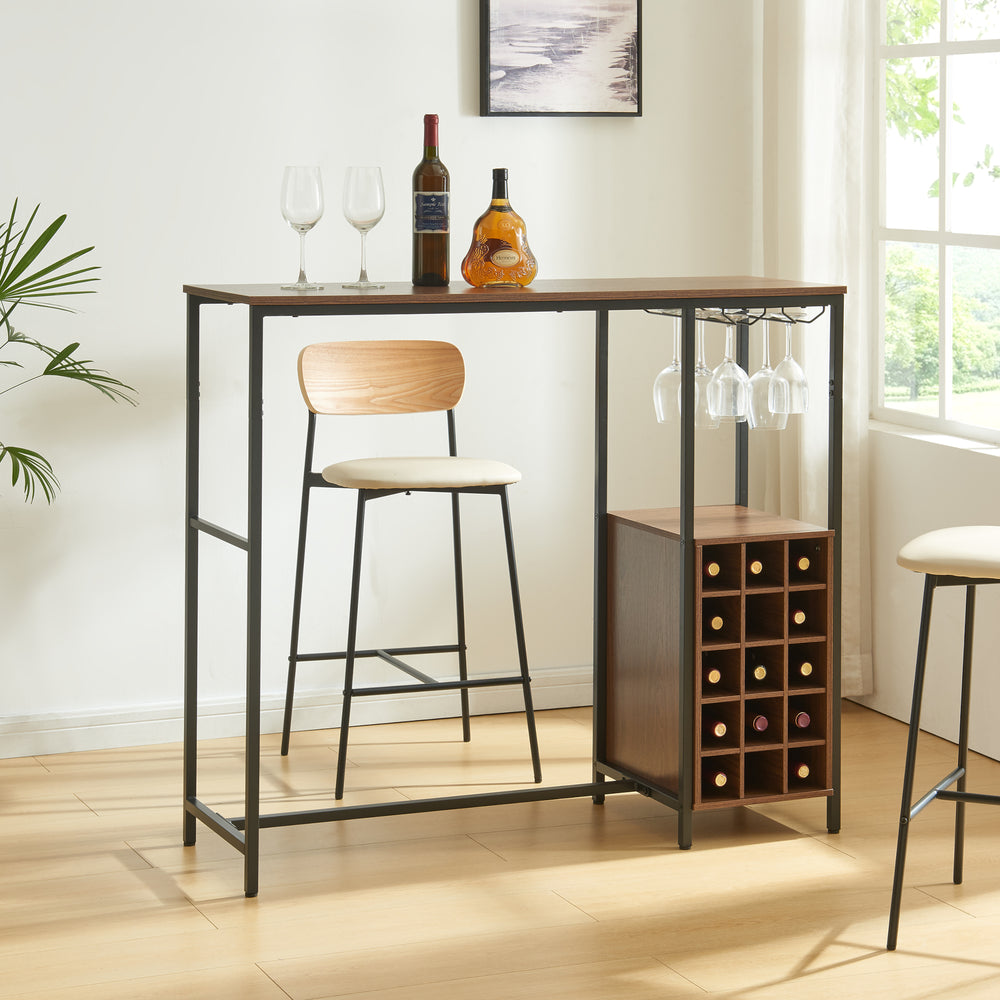 Barbord Trøndelag 120x40x105 cm med vinställ för 15 flaskor [en.casa] - premiumXL
