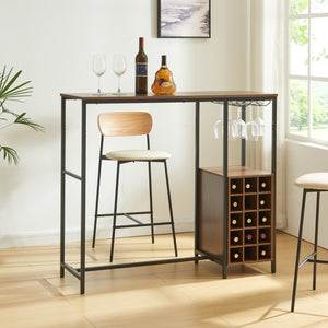 Barbord Trøndelag 120x40x105 cm med vinställ för 15 flaskor [en.casa] - premiumXL