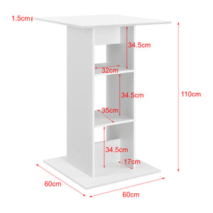 Barbord Visby 70x70x110cm med hylla [en.casa] välj modell