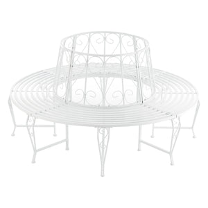 Trädbänk Sorrent rund 160x84cm vintage stål [en.casa]