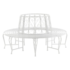 Trädbänk Sorrent rund 160x84cm vintage stål [en.casa]