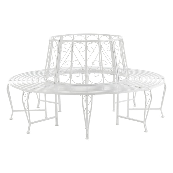 Trädbänk Sorrent rund 160x84cm vintage stål [en.casa]