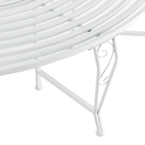 Trädbänk Sorrent rund 160x84cm vintage stål [en.casa]