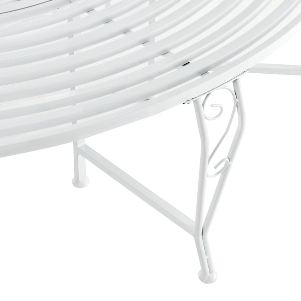 Trädbänk Sorrent rund 160x84cm vintage stål [en.casa]