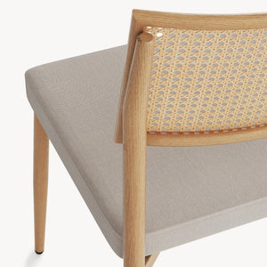 Matgruppsstolset Jördfjok Textil Rattanutseende/Beige [en.casa]