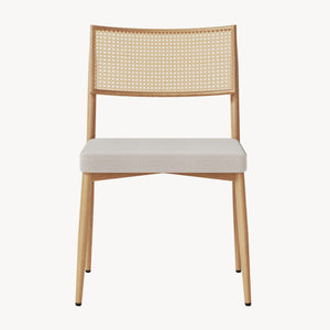 Matgruppsstolset Jördfjok Textil Rattanutseende/Beige [en.casa]