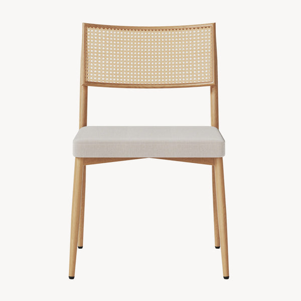 Matgruppsstolset Jördfjok Textil Rattanutseende/Beige [en.casa]