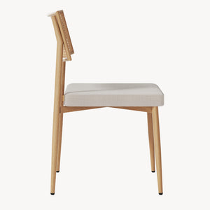 Matgruppsstolset Jördfjok Textil Rattanutseende/Beige [en.casa]