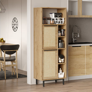 Kökskåp Kvænangen Eklook/Rattanlook [en.casa]