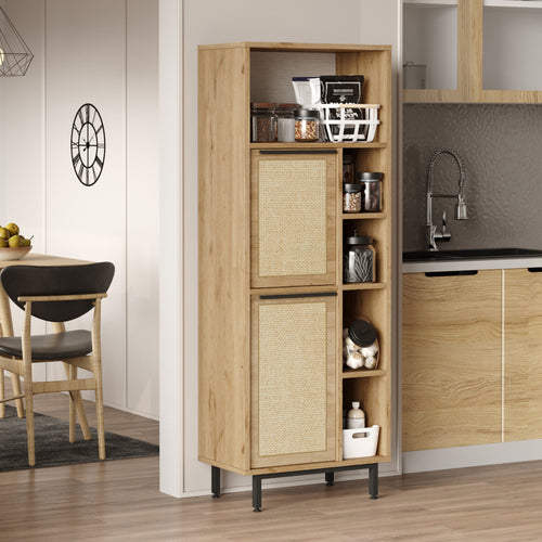 Kökskåp Kvænangen Eklook/Rattanlook [en.casa]