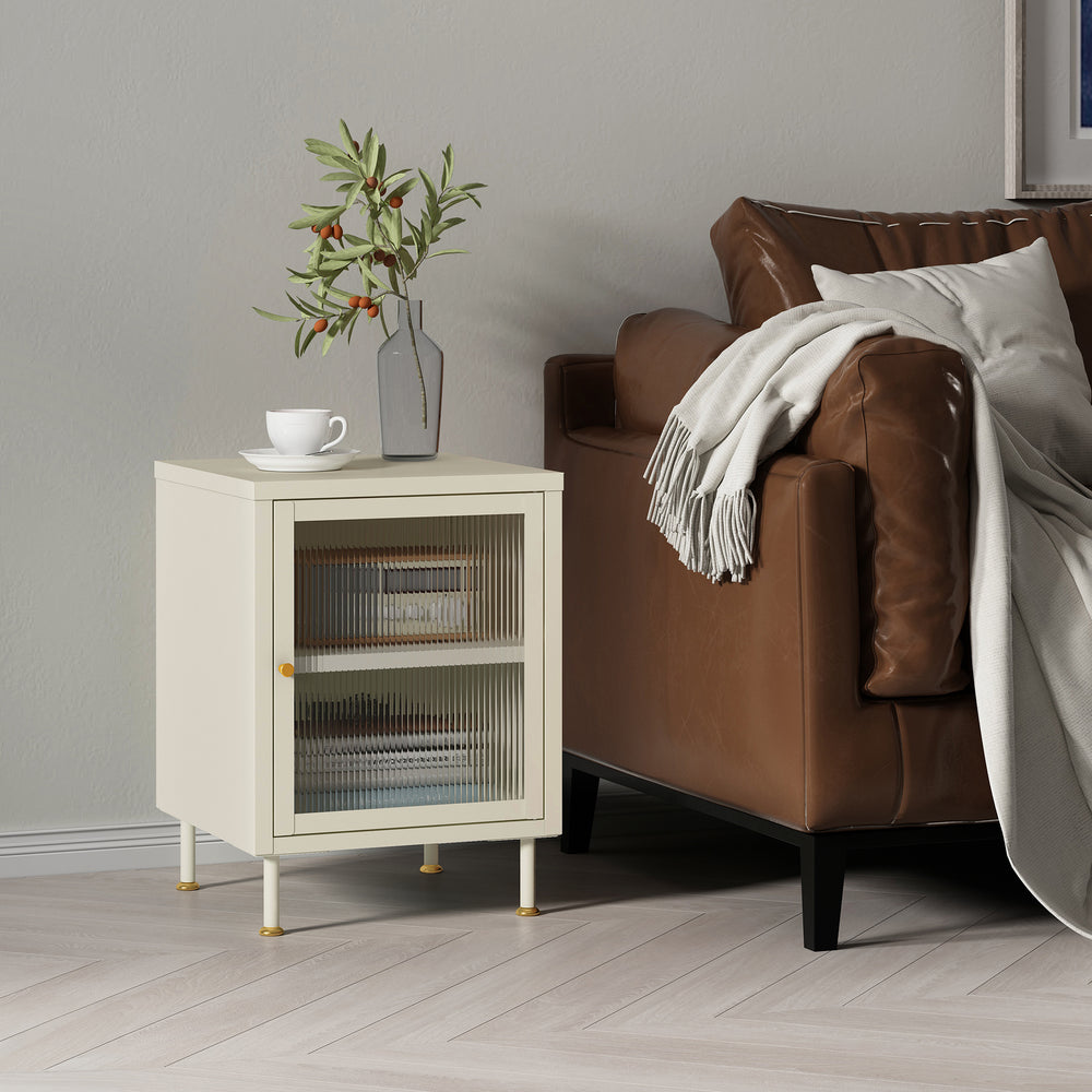 Sidoskåp Lindau 56x40x40 cm cremevit [en.casa] - premiumXL