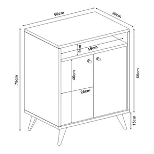 Sidobord Malung 75x60x30cm i olika färger [en.casa]