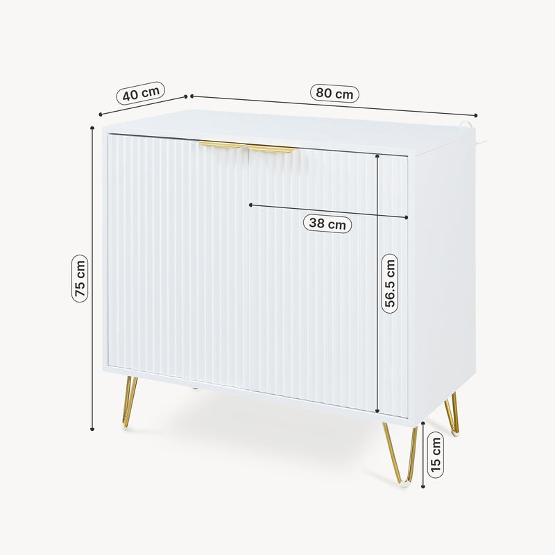 Måttskiss Sidobord Trondi 75 x 80 x 40 cm [en.casa]